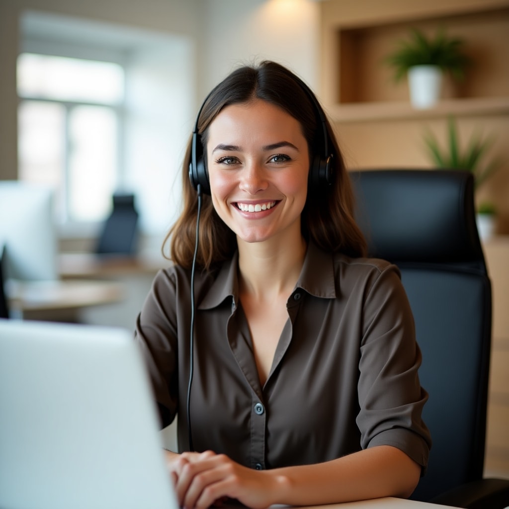 AI generated image for A bright and inviting image of a customer service 